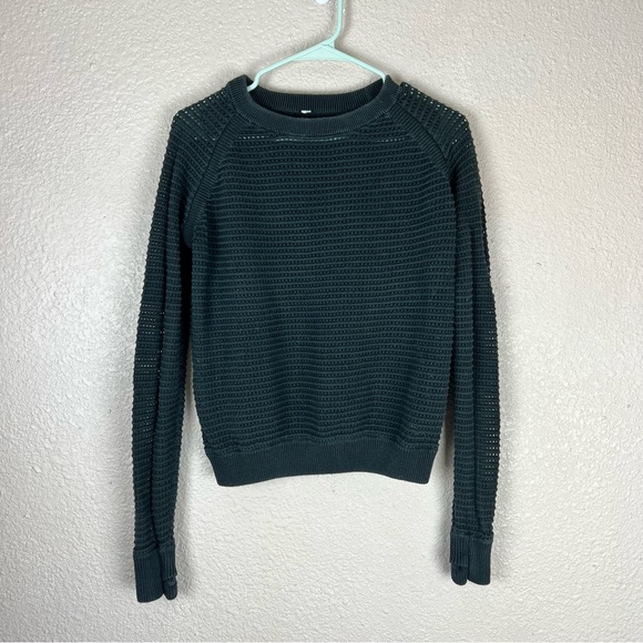 Lululemon Black Devi Crew Pointelle Sweater 2-4 - Picture 4 of 15